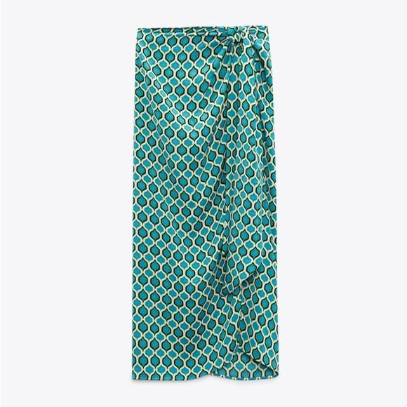 NWT ZARA GEOMETRIC PRINT MIDI SKIRT - Picture 14 of 16